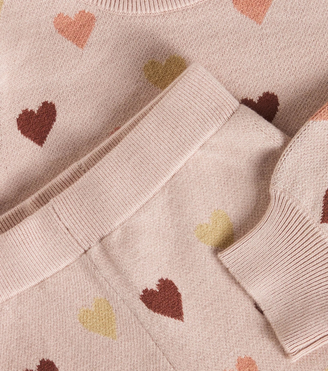 Rylee + Cru - Hearts jacquard sweatshirt and sweatpants set