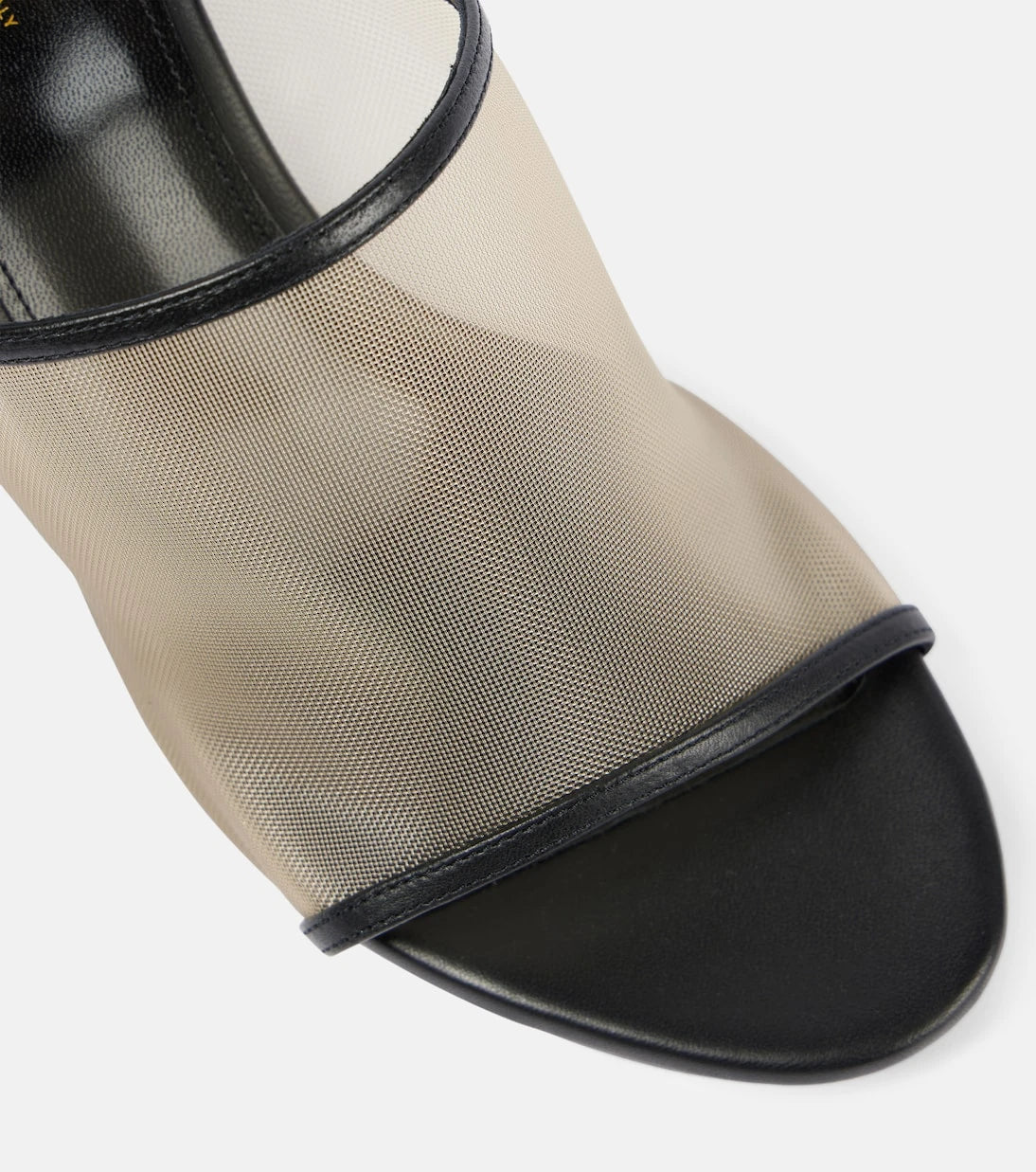 Khaite - Marion leather and mesh wedge mules
