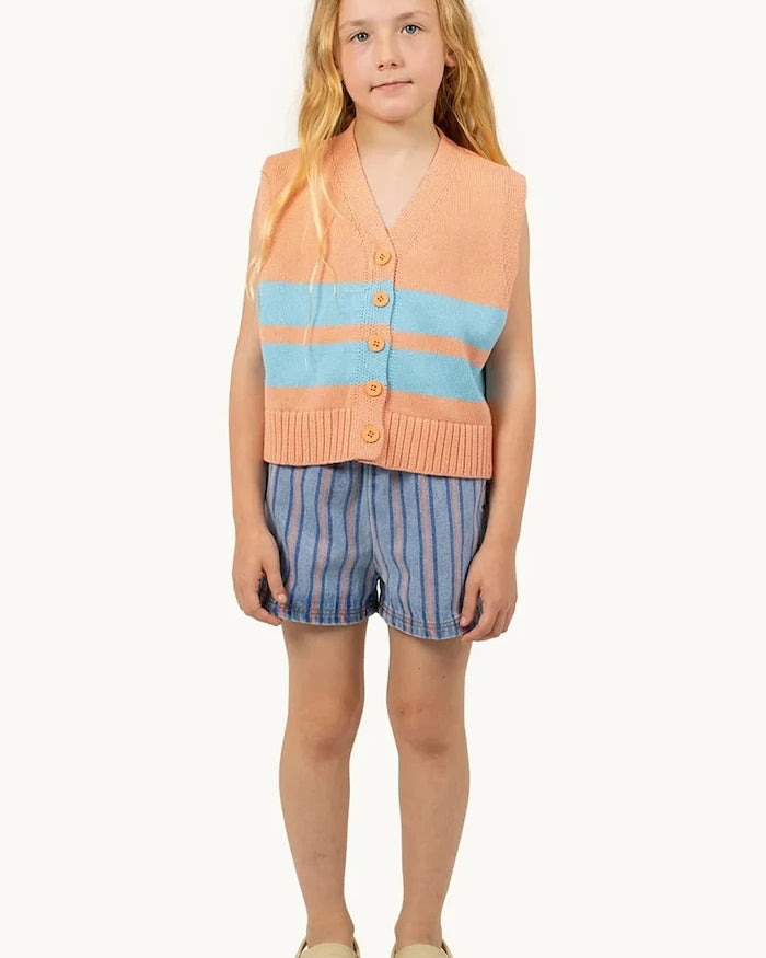 Детски памучен къс панталон Tinycottons STRIPES MULTICOLOR SHORT