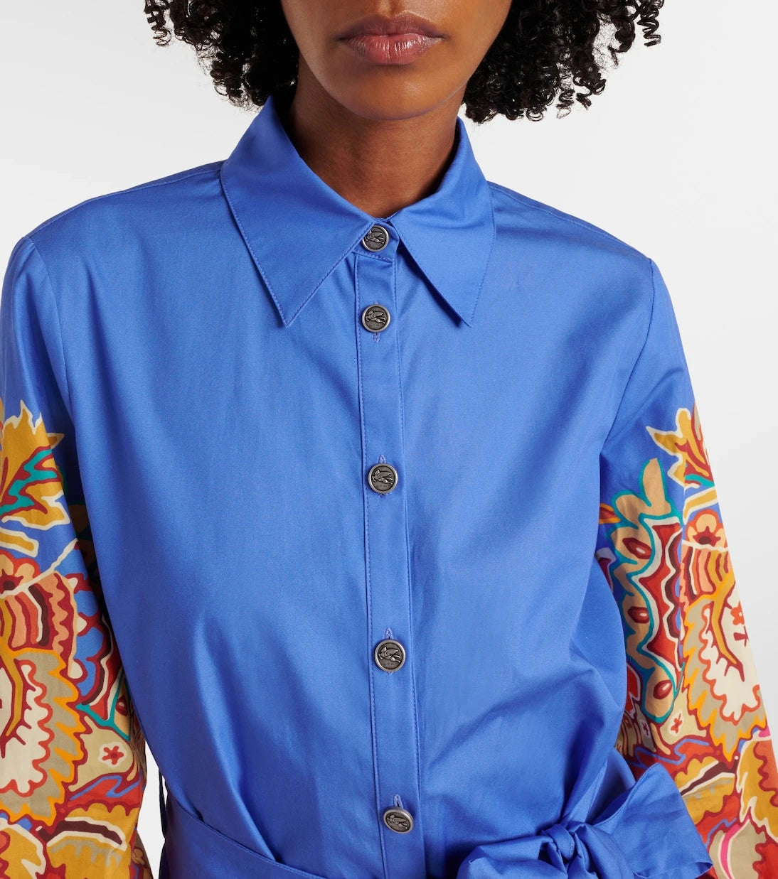 Etro - Belted paisley cotton maxi dress