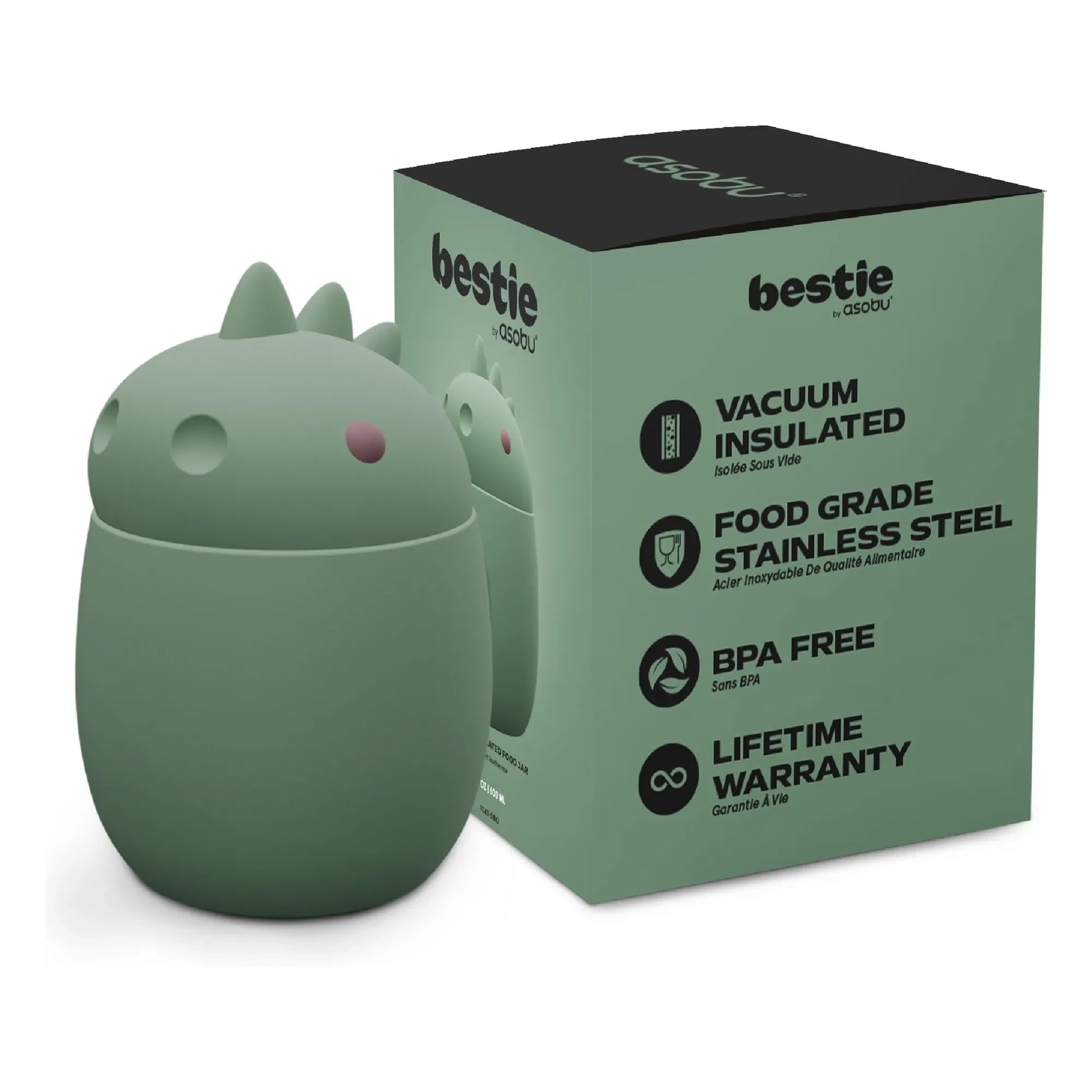 Asobu - Isothermal lunch box Dinosaur | Green