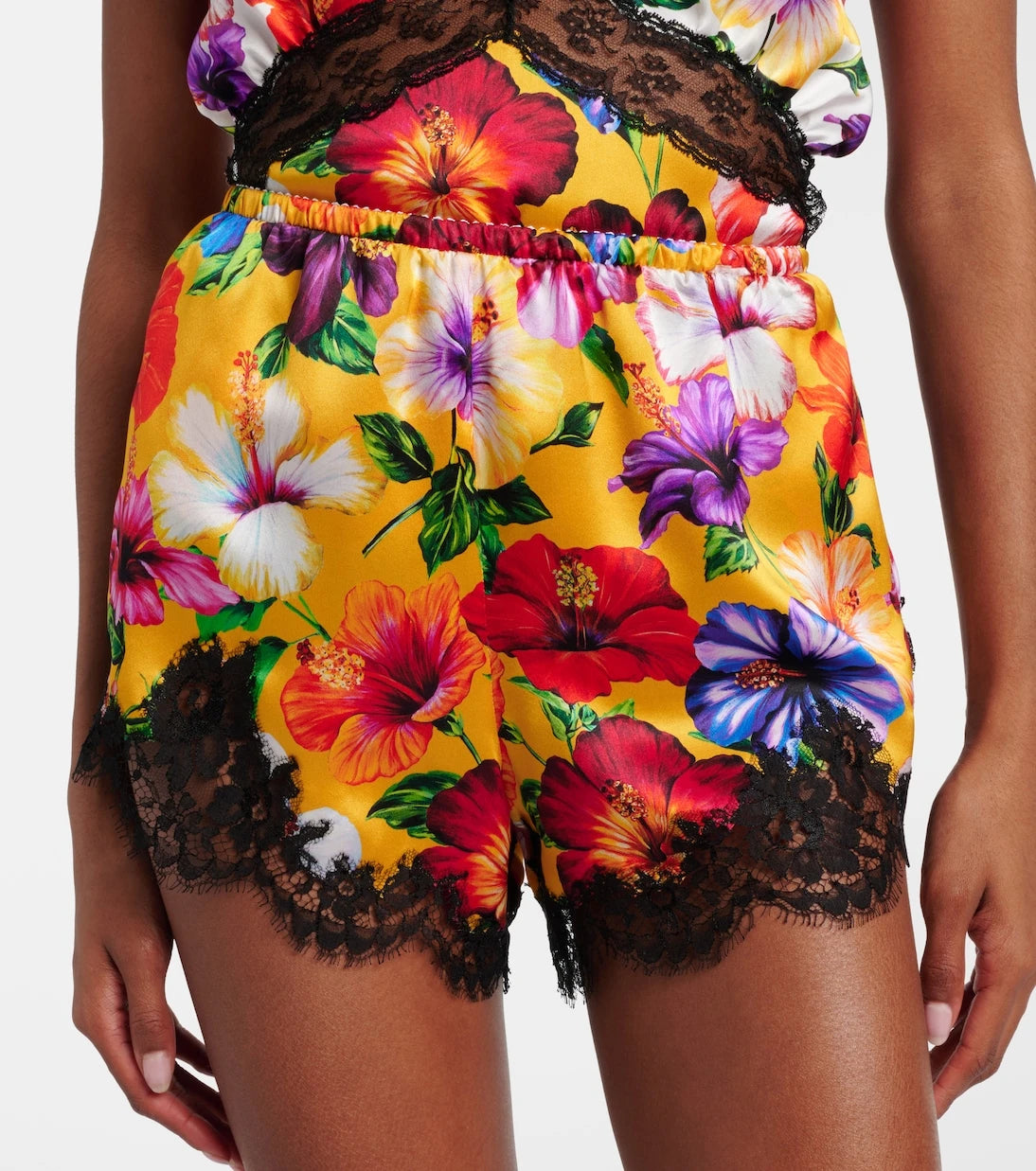 Dolce&Gabbana - Floral silk-blend satin shorts