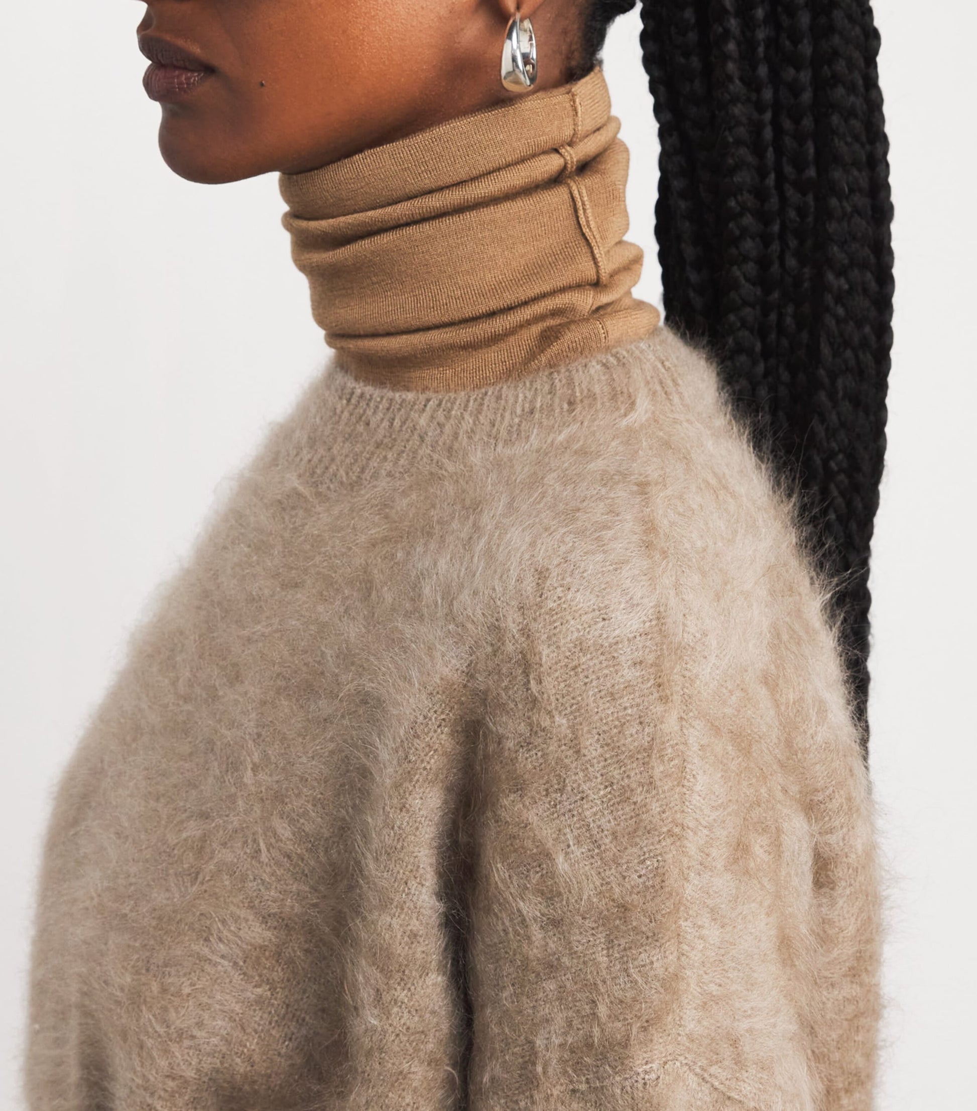 Beige Cashmere Brushed Sweater