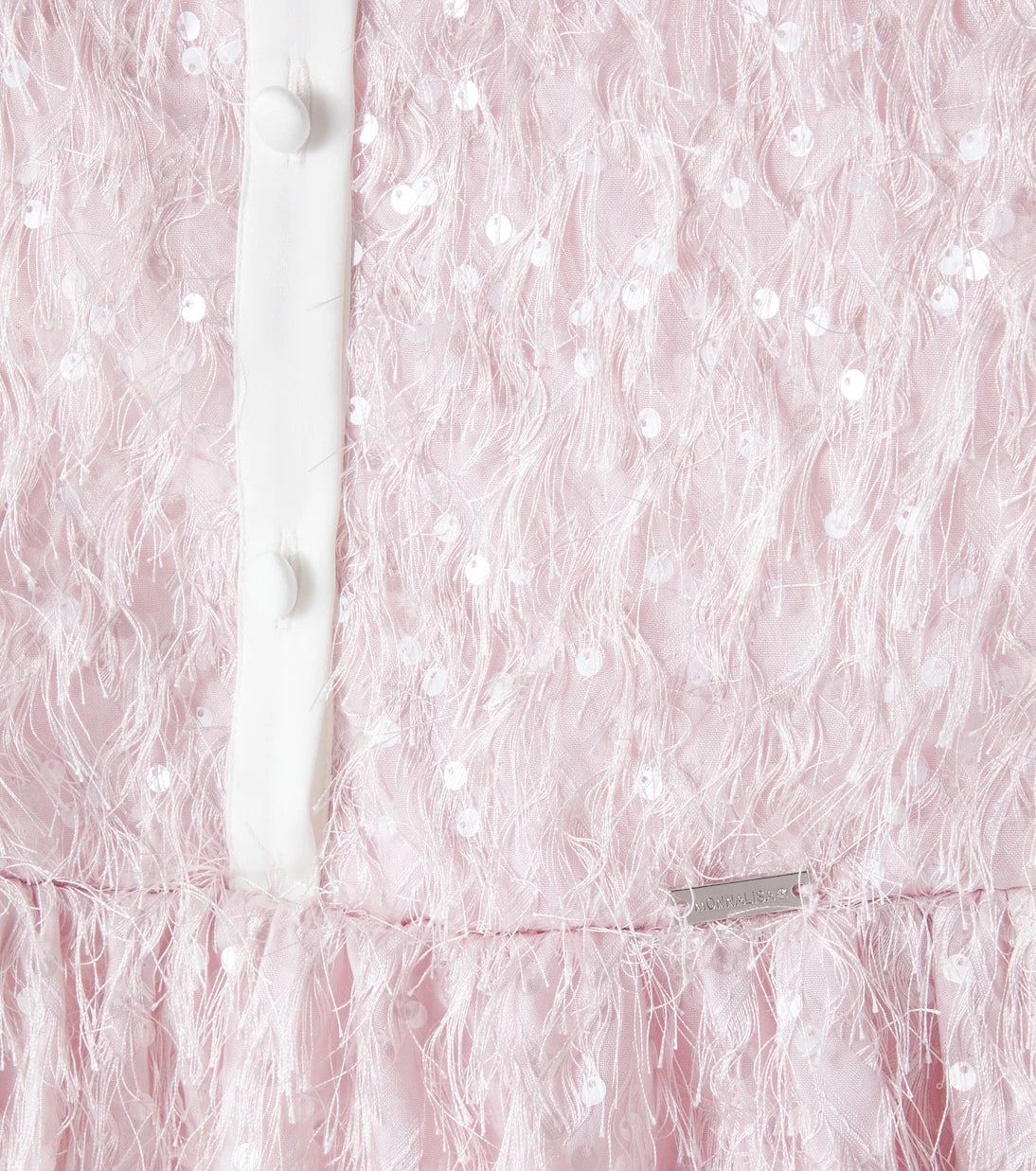 Monnalisa - Fringed sequined shirt dress