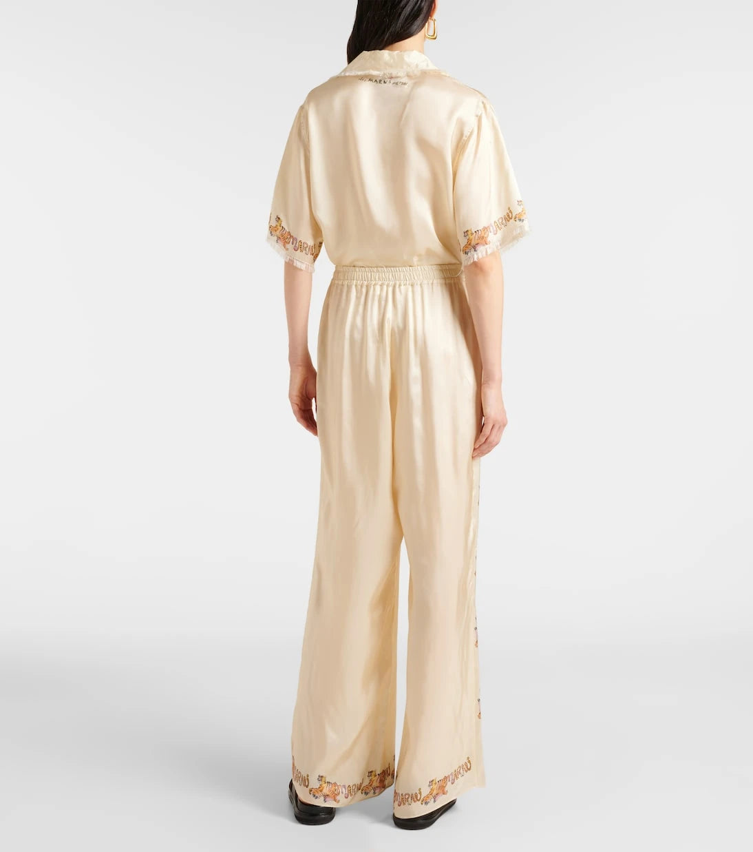 Marni - Printed satin straight pants
