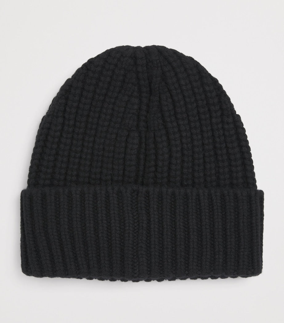 Black Tricot Cotton Beanie