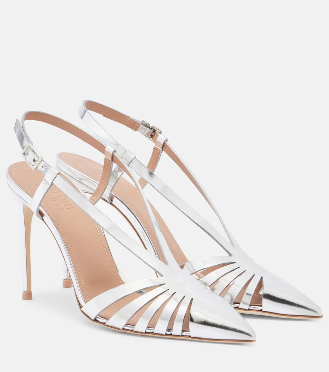 Malone Souliers - Janette metallic leather slingback pumps