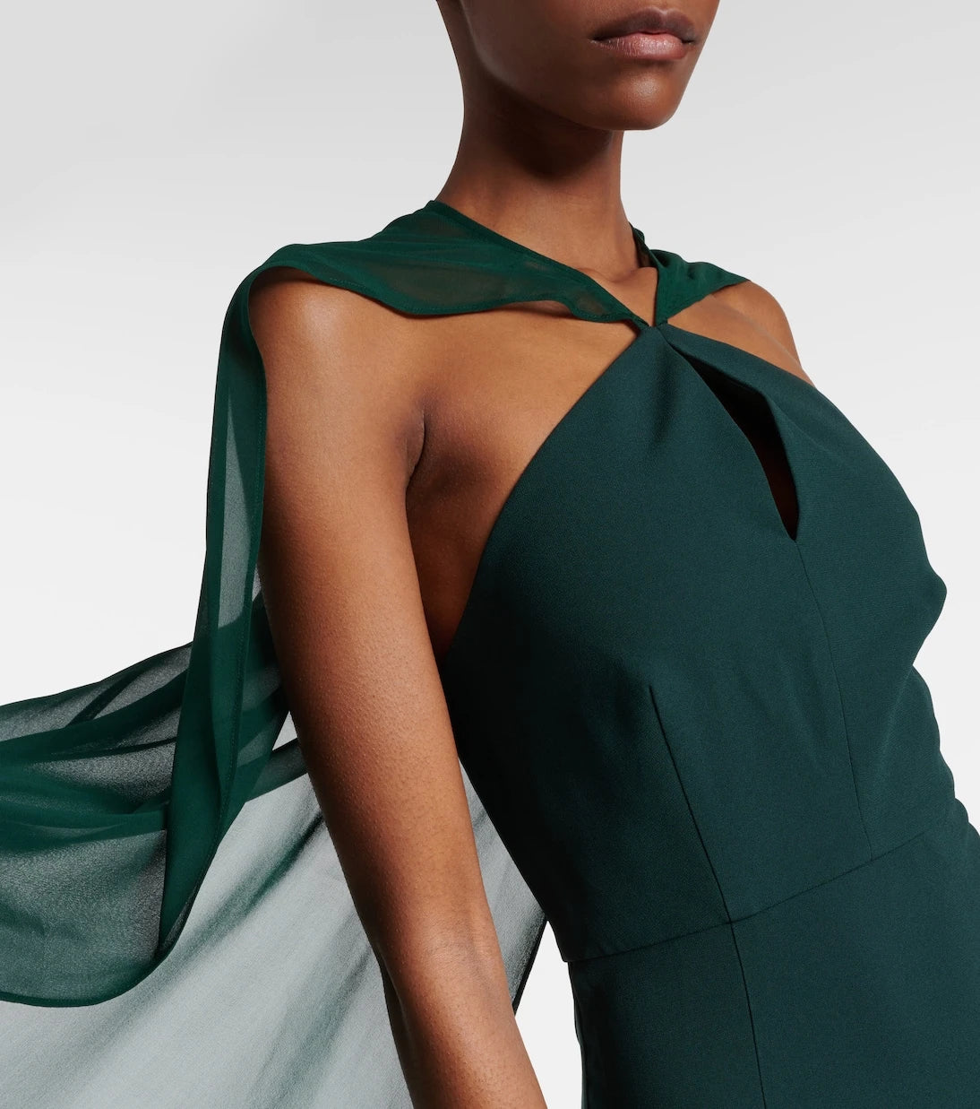 Roland Mouret - Caped satin crêpe gown