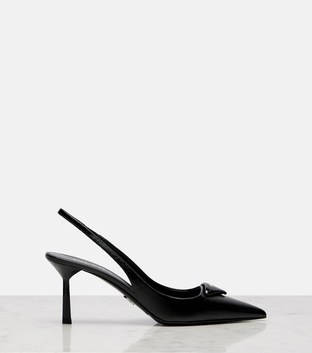 Prada - Saffiano deri slingback topuklu ayakkabılar