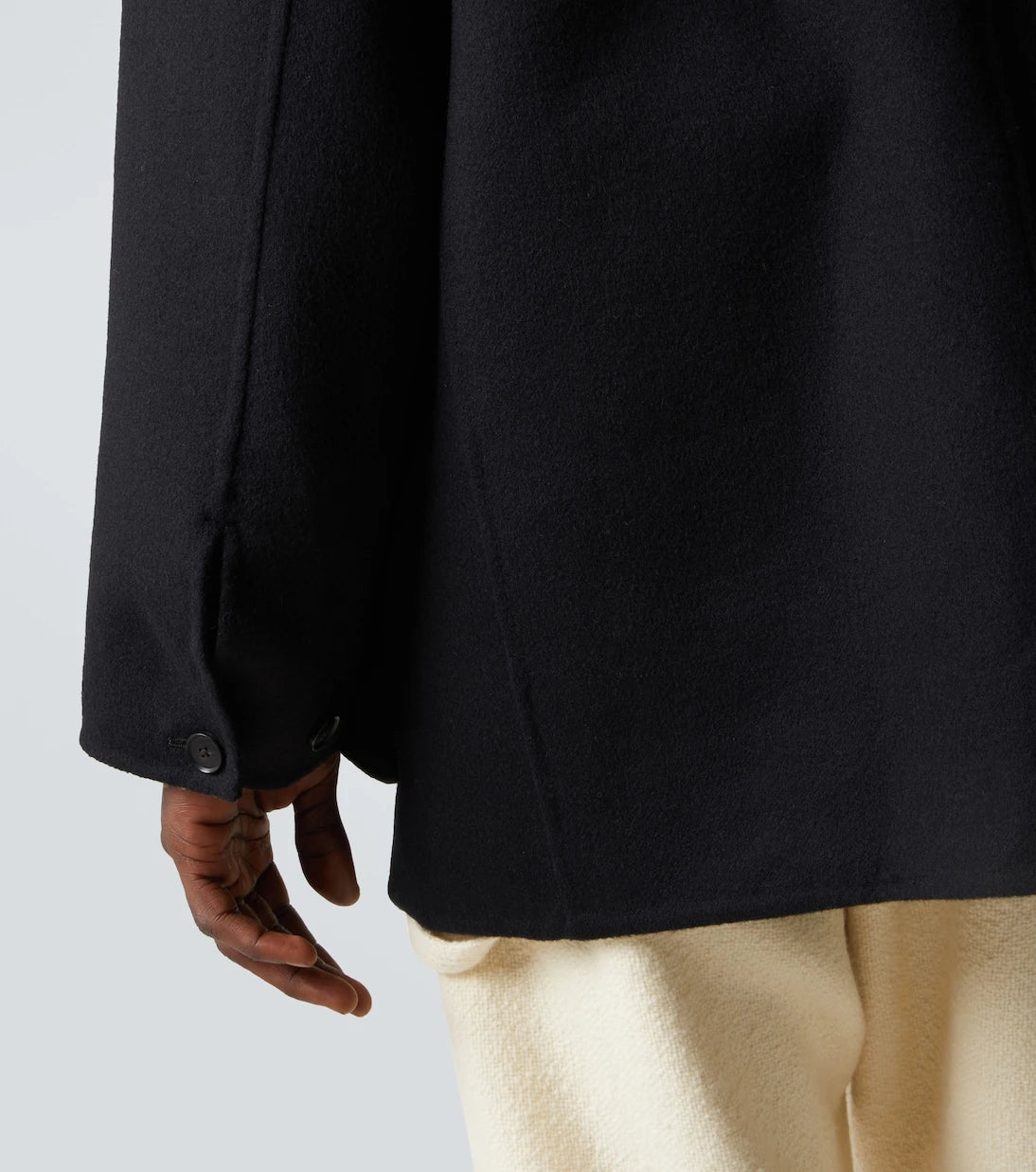 Auralee - Leather-trimmed cashmere blouson jacket