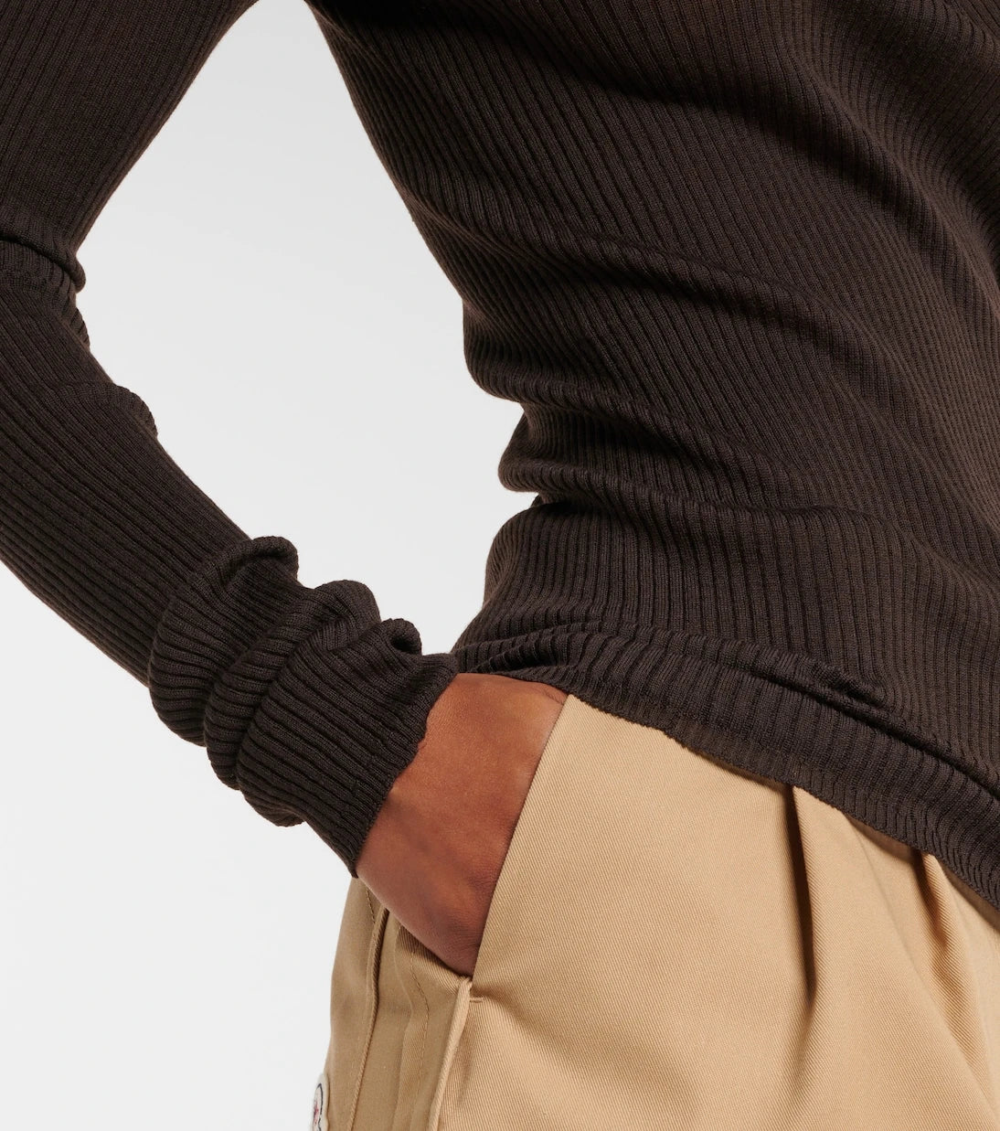 Moncler - Ribbed-knit wool polo shirt