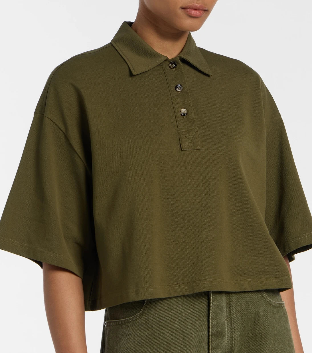Bottega Veneta - Cropped cotton polo shirt