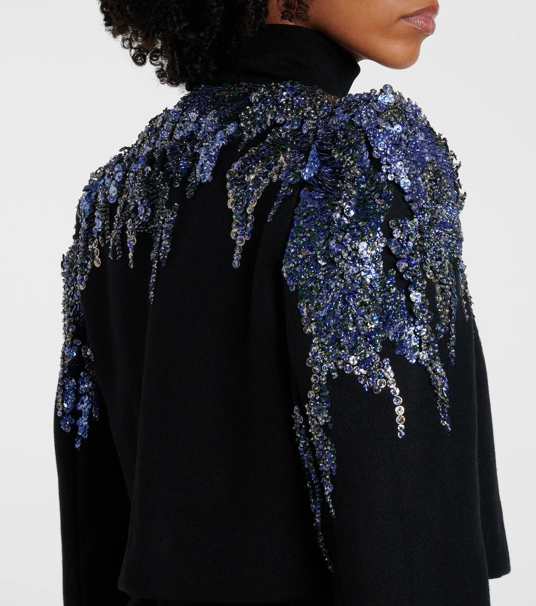 Dries Van Noten - Sequined cropped wool-blend jacket