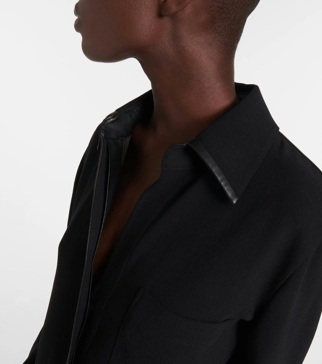 Vince - Faux leather-trimmed shirt