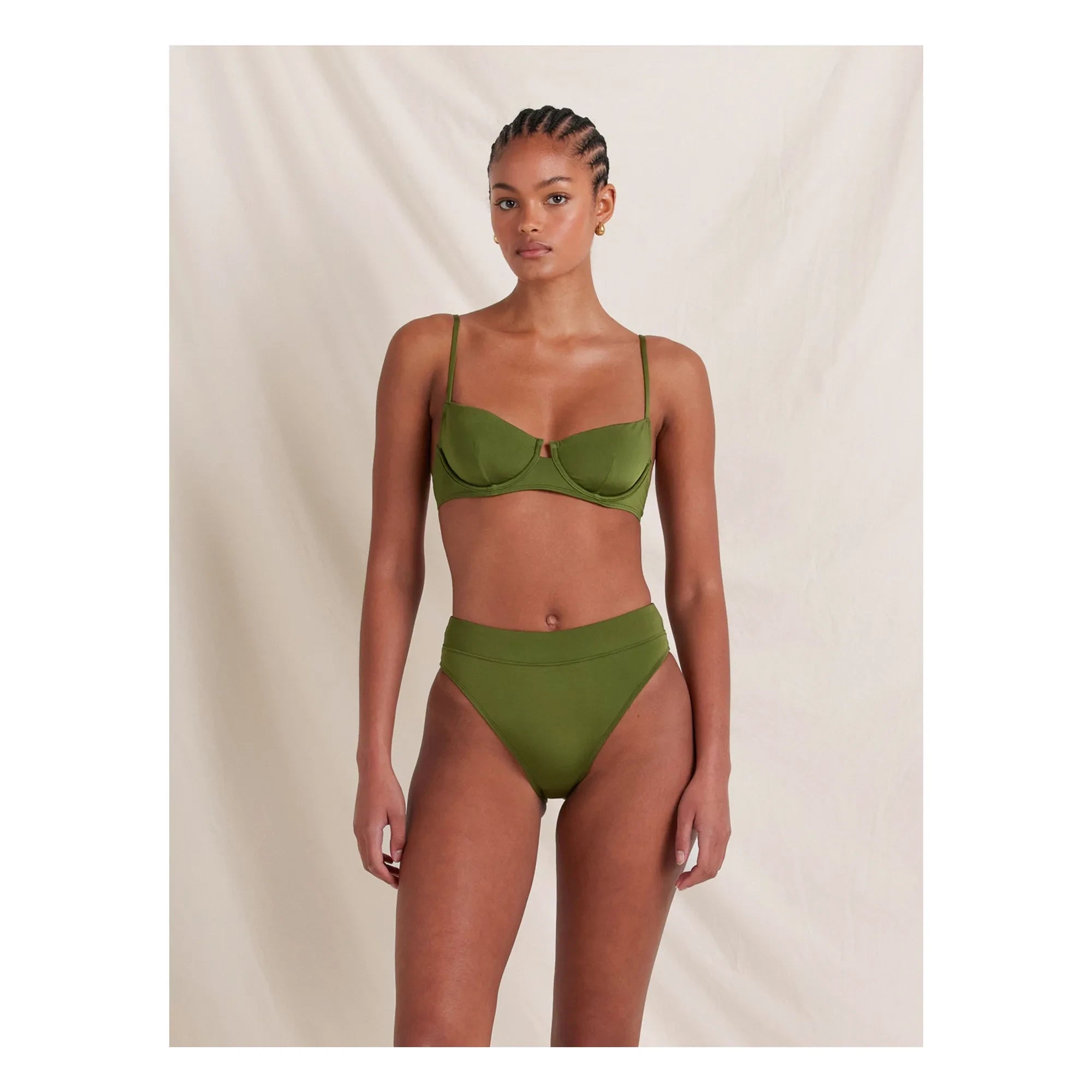 Peony - Olivine Jersey Top Recycled Fibers | Olive green