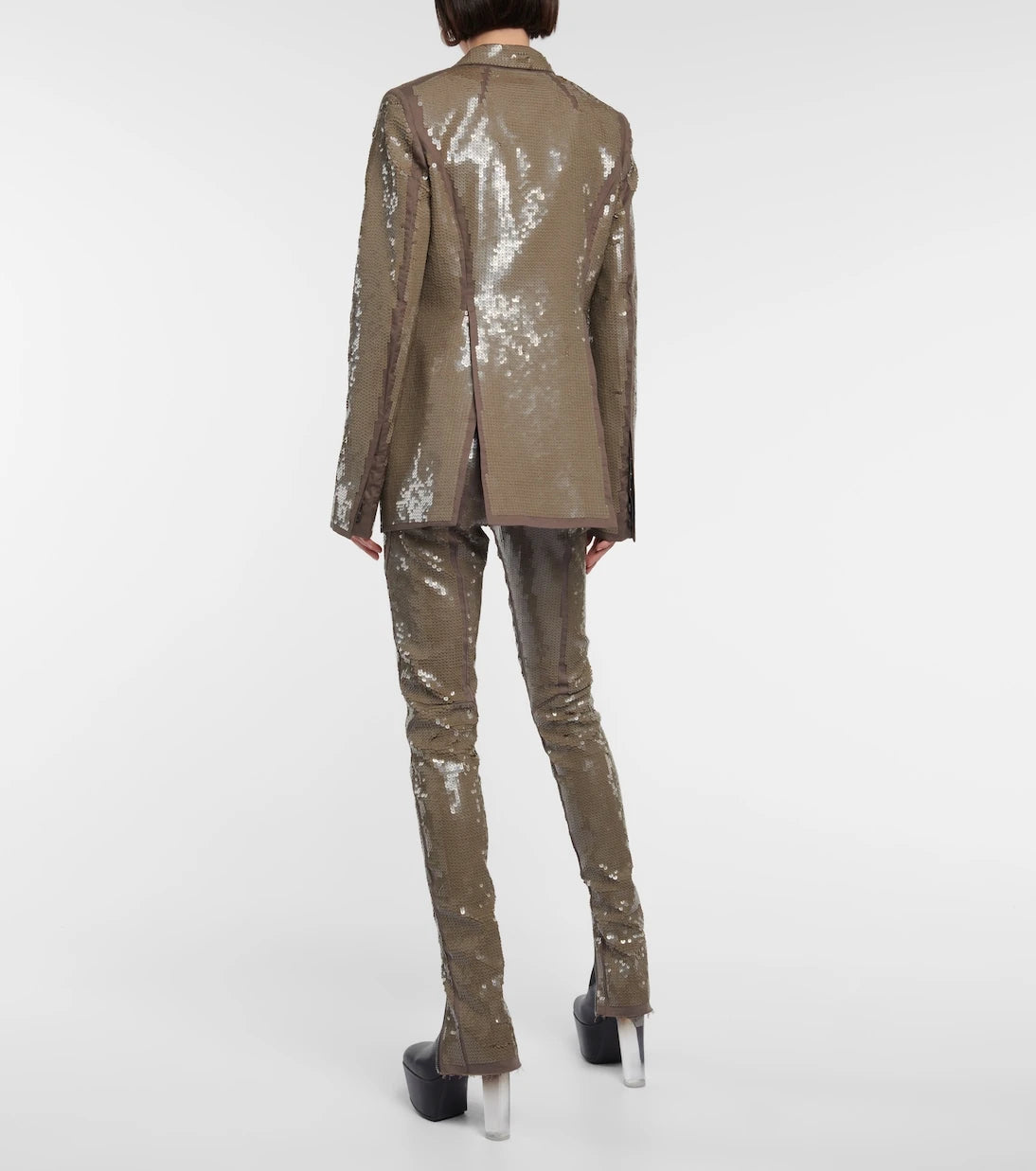 Rick Owens - Sequined single-breasted cotton blazer