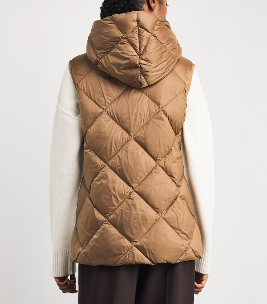 Beige Down Water-Repellent Quilted Gilet