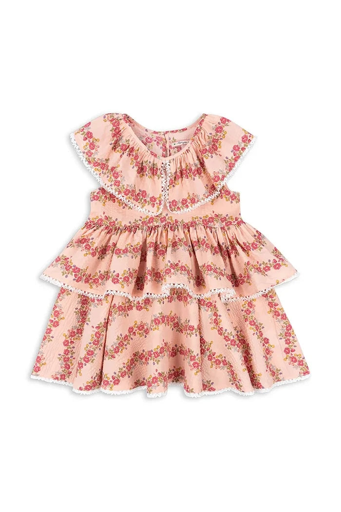 Konges Sløjd BELLA FRILL DRESS GOTS Çocuk Pamuklu Elbise