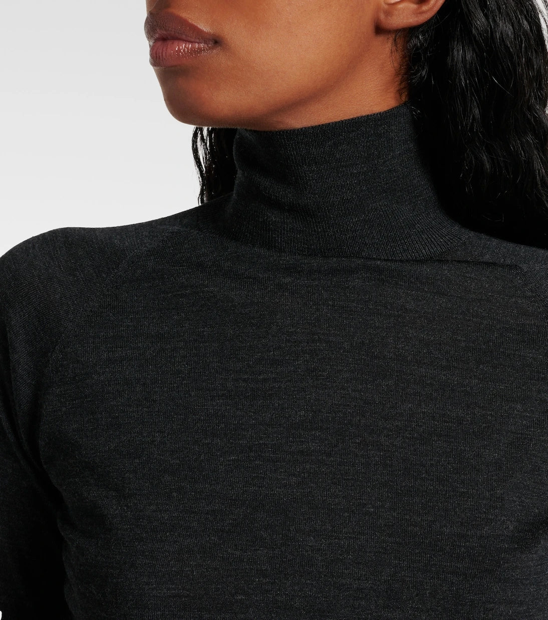 Alaïa - Draped wool turtleneck bodysuit