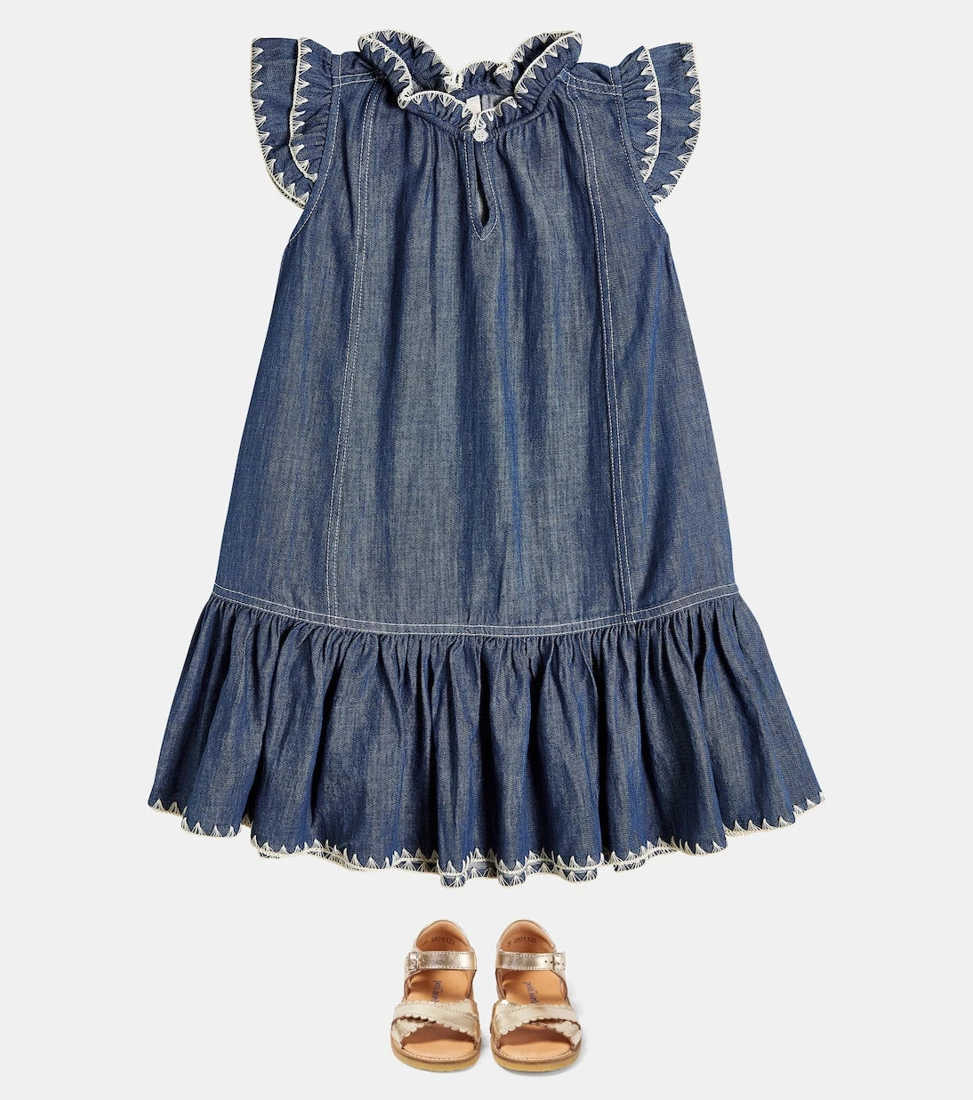 Zimmermann Kids - فستان دينم Devi مطرز