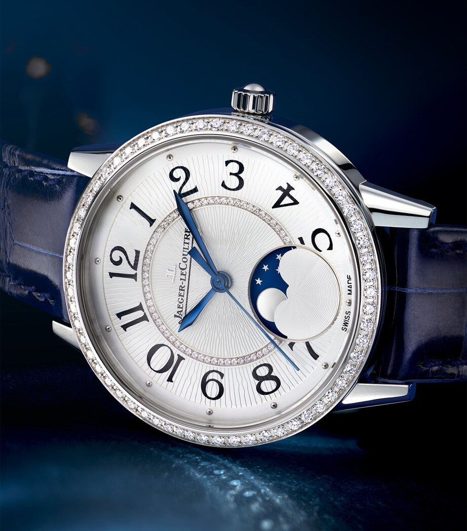 Jaeger-LeCoultre Stainless Steel and Diamond Rendez-Vous Moon Watch 34mm