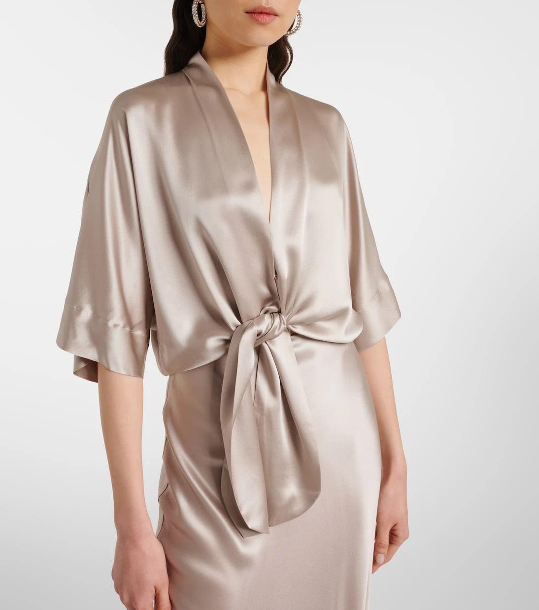 The Sei - Gathered silk satin blouse