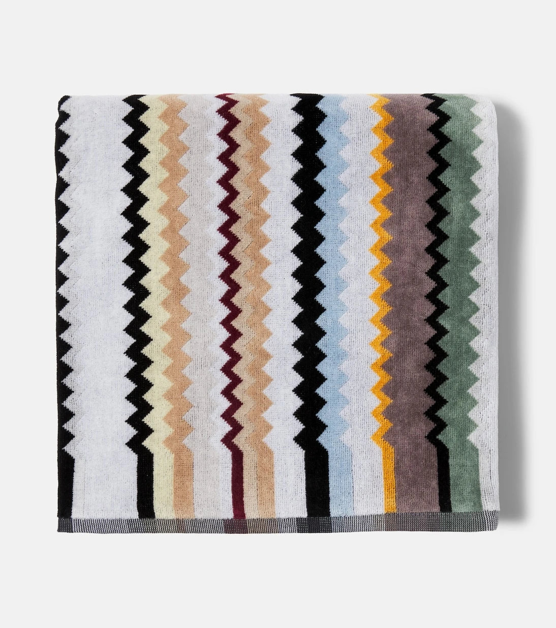 Missoni - أفضل منشفة شاطئ قطنية من قماش تيري بنقشة الزجزاج
