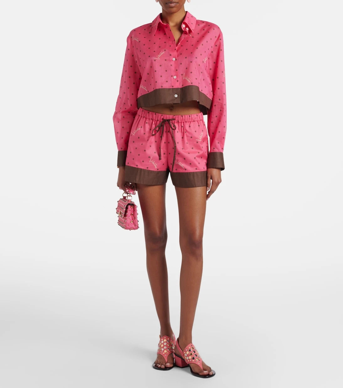 Valentino - Printed cotton shorts