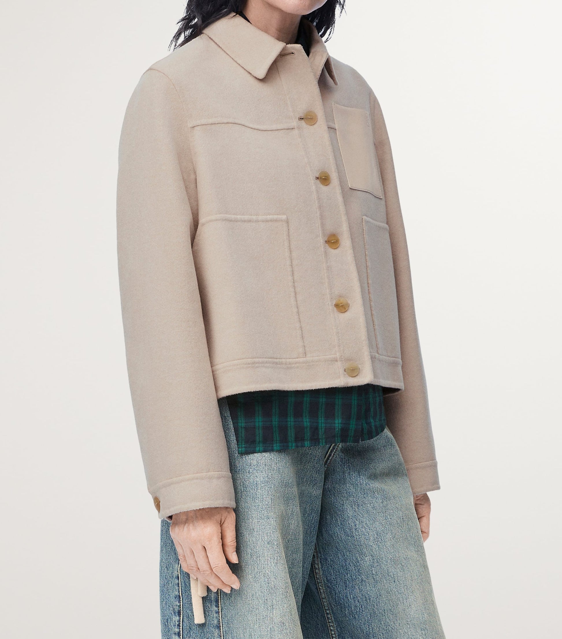 LOEWE Beige Wool-Cashmere Workwear Jacket