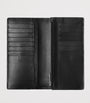 Black Leather Embossed Check Continental Wallet