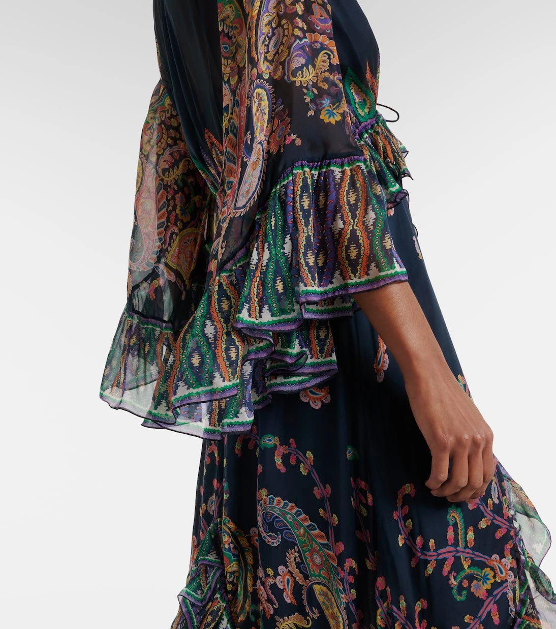Etro - Paisley tiered silk chiffon gown