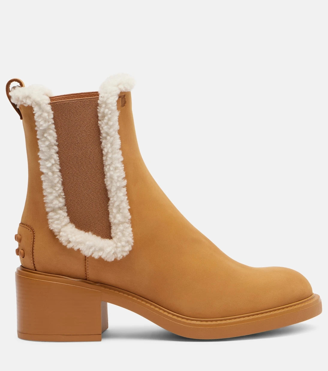 Tod's - Shearling-trimmed suede Chelsea boots