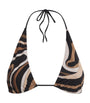 Brown Marmo Print Triangle Bikini Top