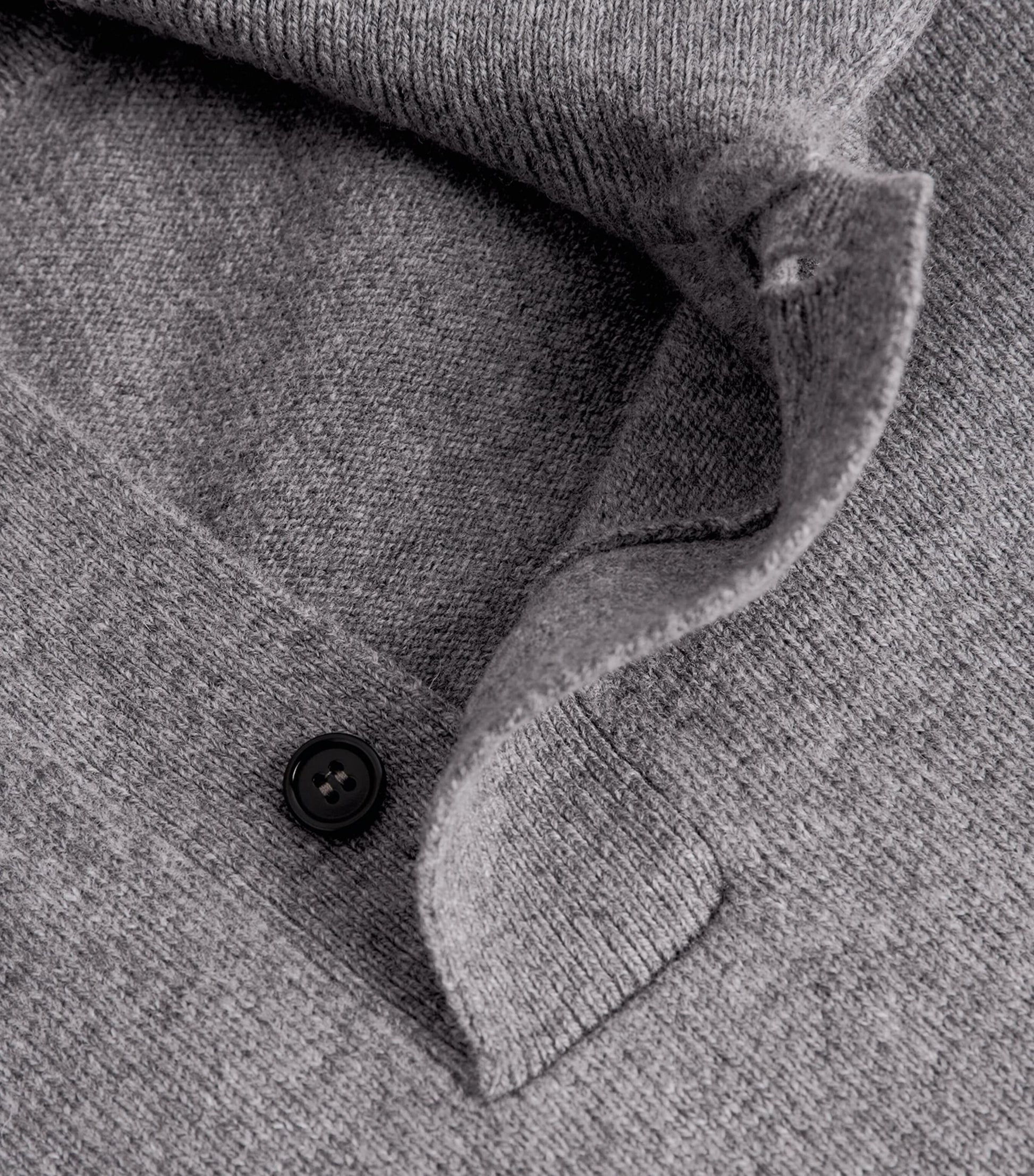 Norse Projects Grey Merino Lambswool Polo Sweater