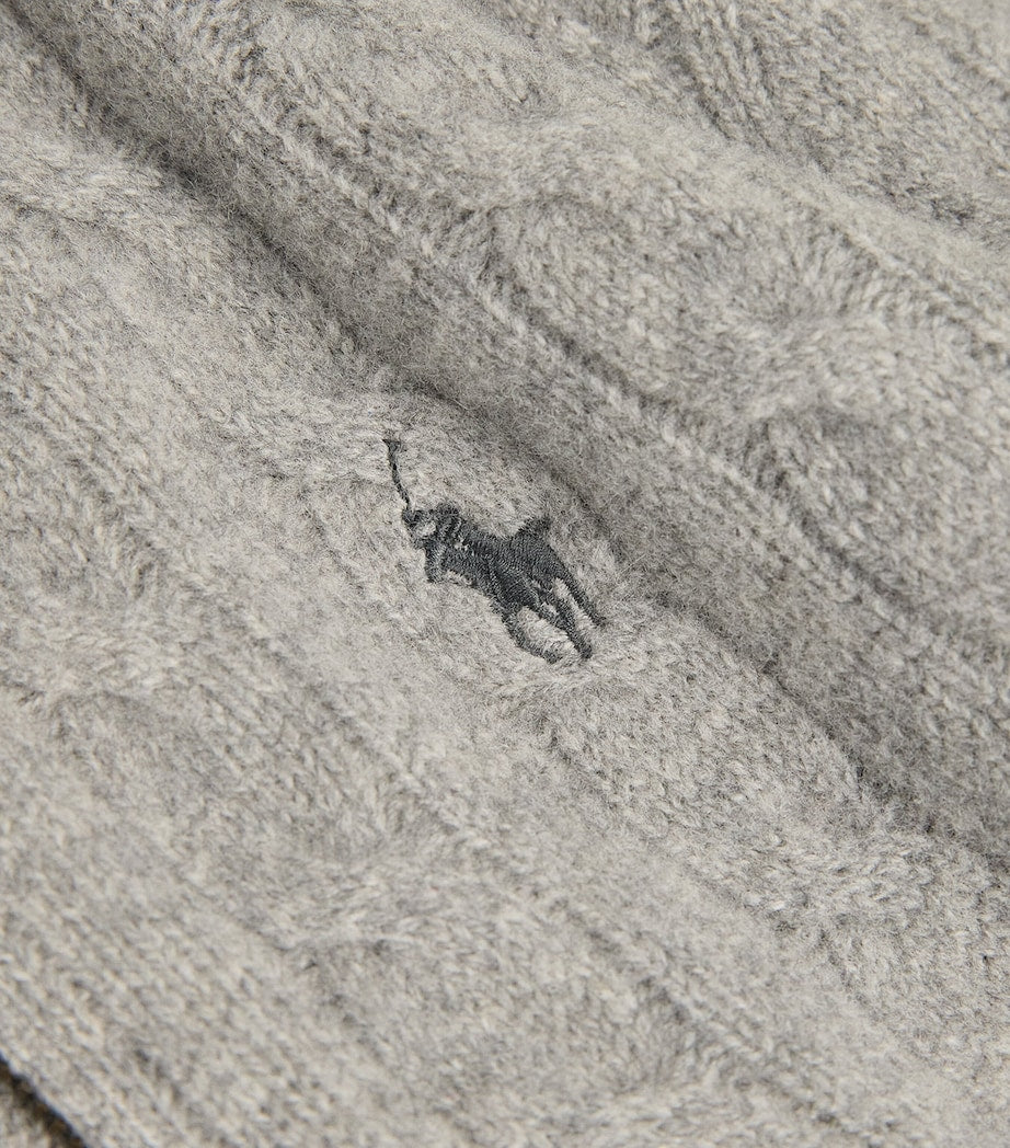 Polo Ralph Lauren Grey Wool-Cashmere Quarter-Zip Sweater