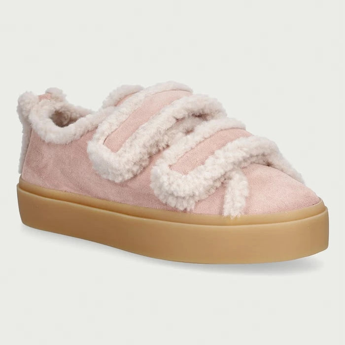 Inuikii Shearling Low Velcro Pastelle kadın süet sneaker