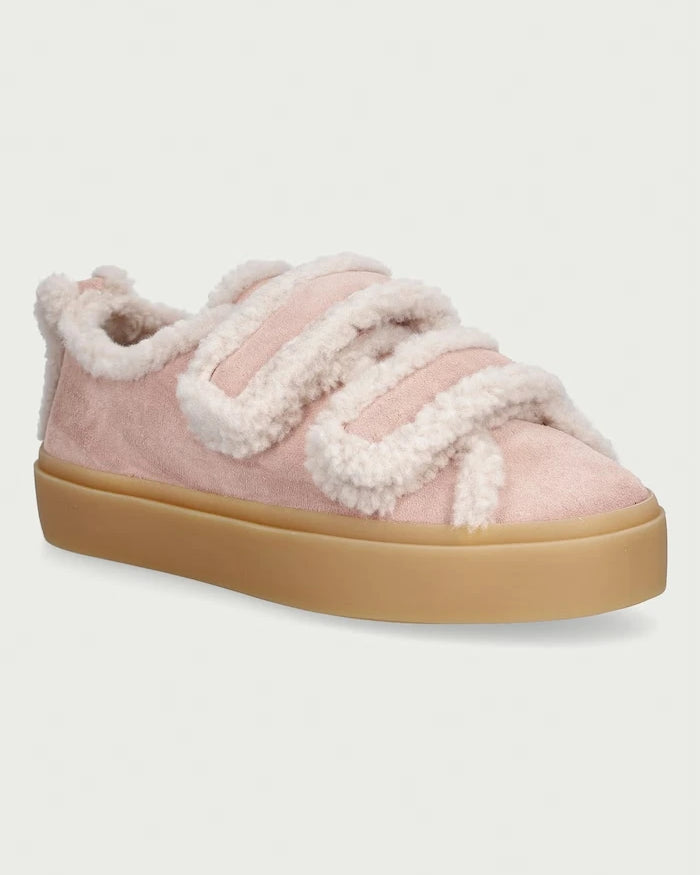 Inuikii Shearling Low Velcro Pastelle kadın süet sneaker