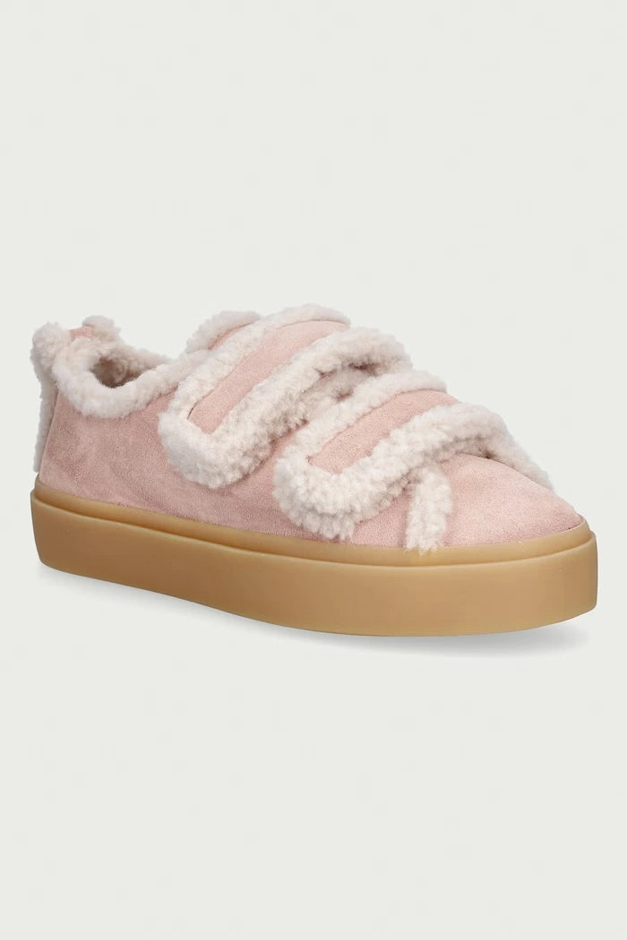Inuikii Shearling Low Velcro Pastelle kadın süet sneaker