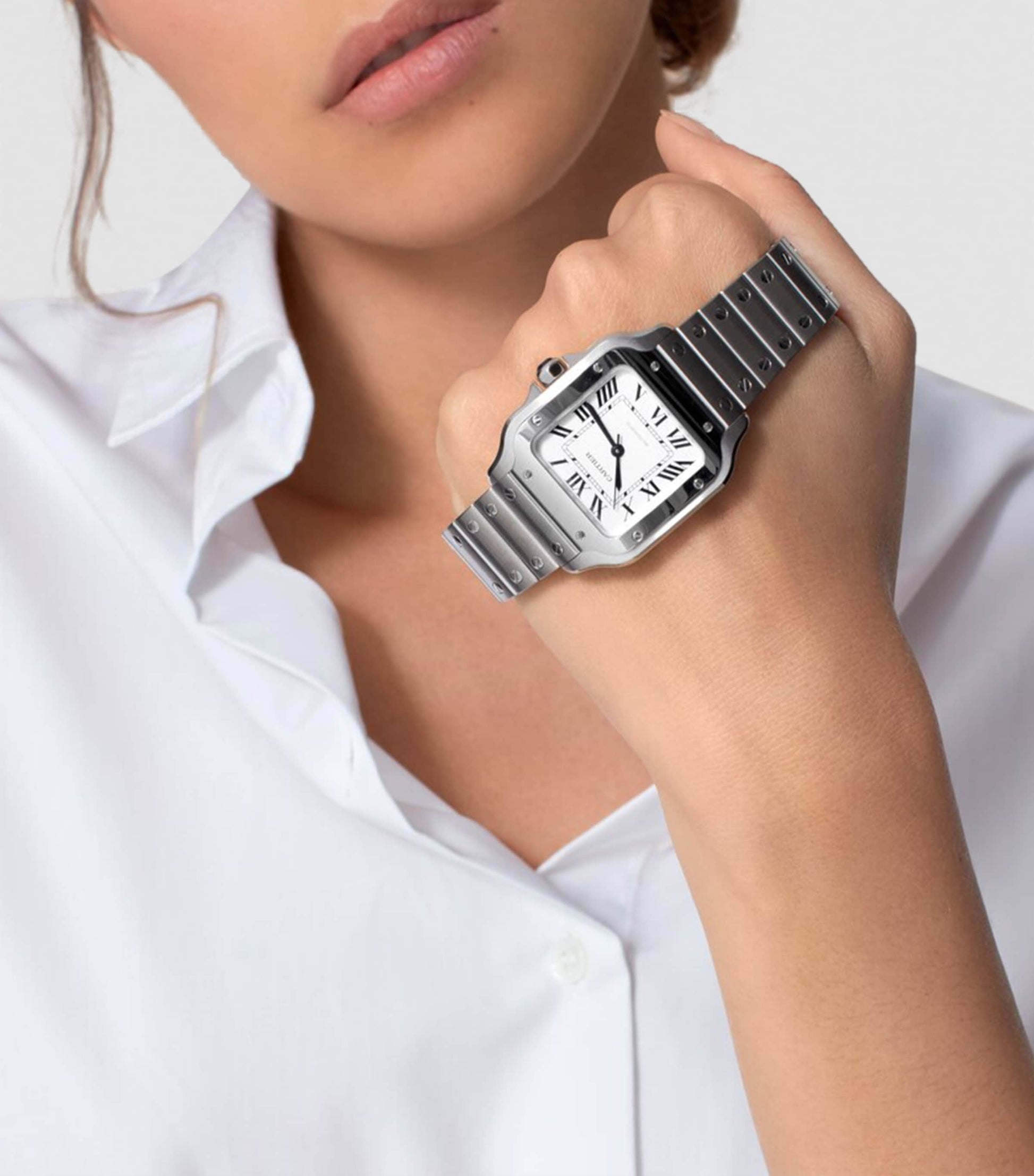 Stainless Steel Santos de Cartier Watch 35.1mm