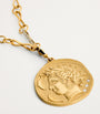 Azlee Large Yellow Gold and Diamond Goddess Coin Charm