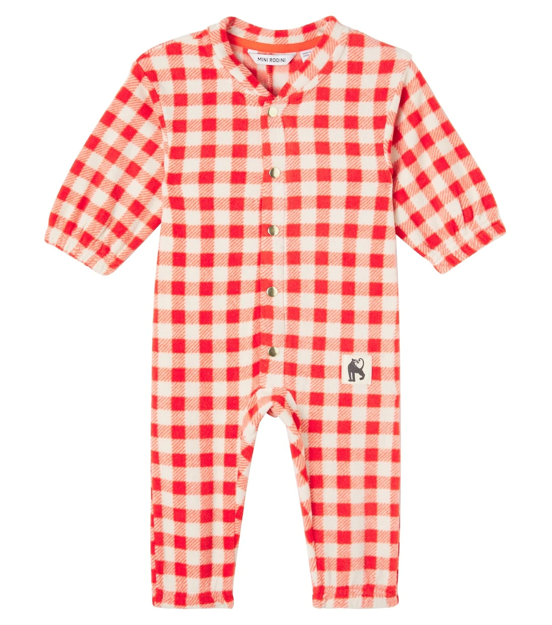 Mini Rodini - Baby gingham fleece onesie