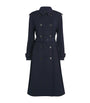 Veronica Beard Navy Stretch-Wool Conneley Dickey Trench Coat