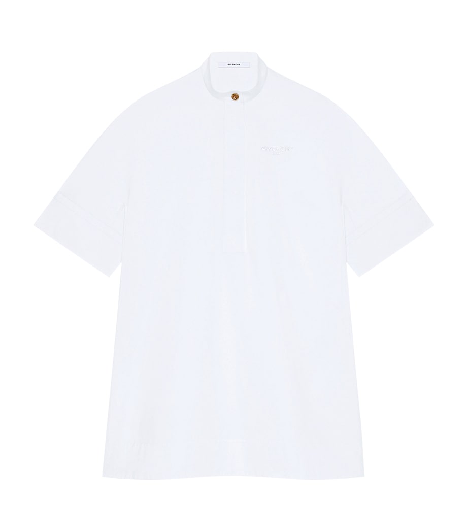 Givenchy White Stand-Collar Mini Shirt Dress