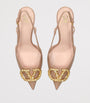 Valentino Garavani Pink Leather VLogo Slingback Pumps 80