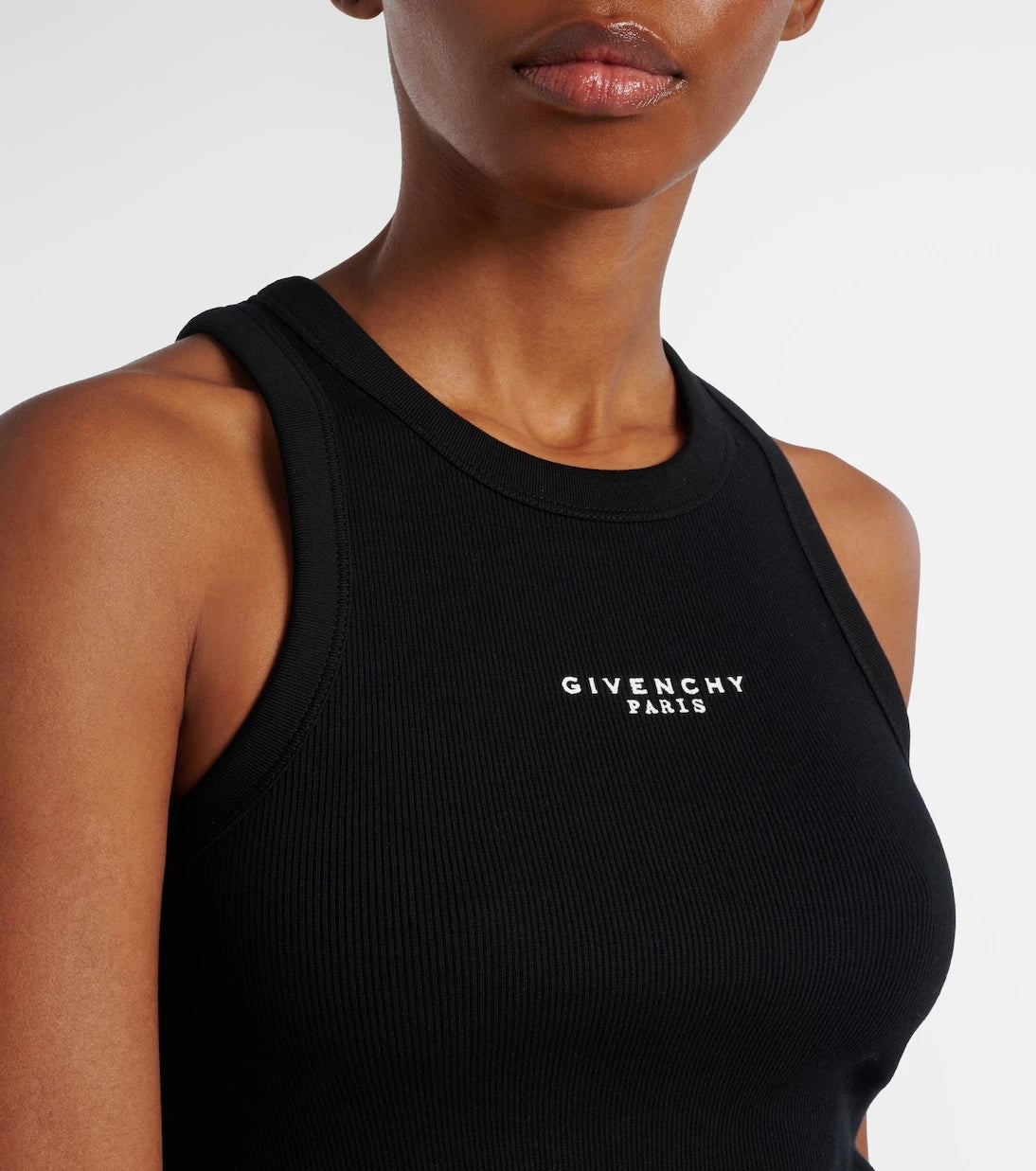 Givenchy - Cropped logo cotton tank top