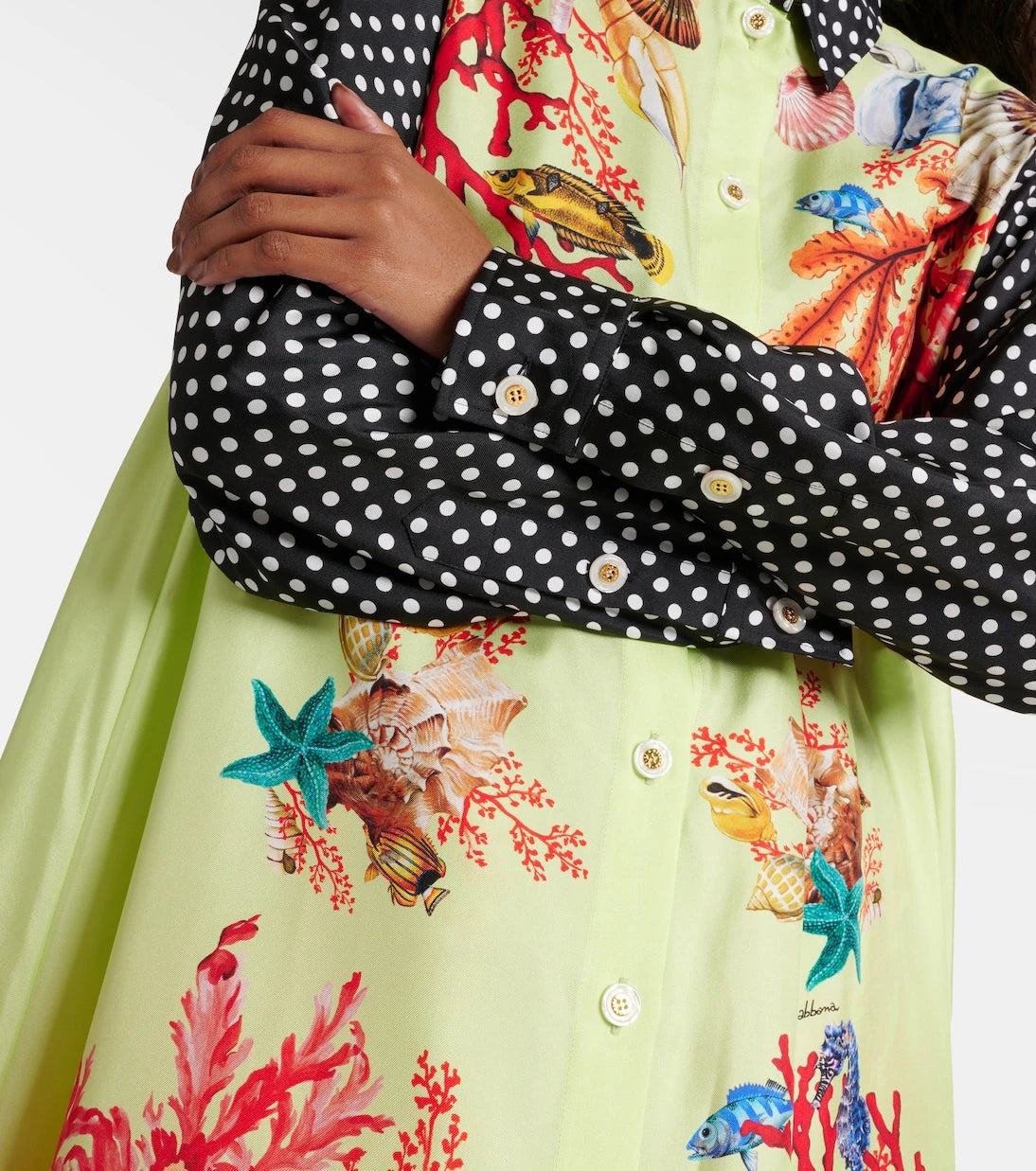 Dolce&Gabbana - Capri printed silk satin shirt dress