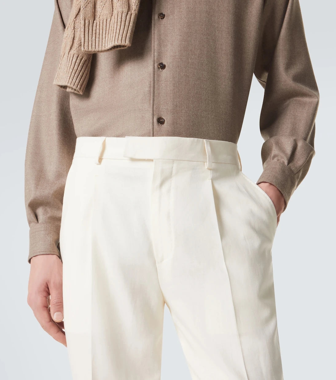 Zegna - Linen straight pants