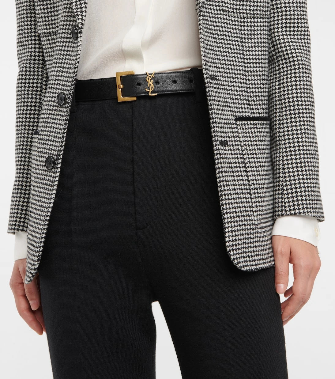 Saint Laurent - Cassandre leather belt