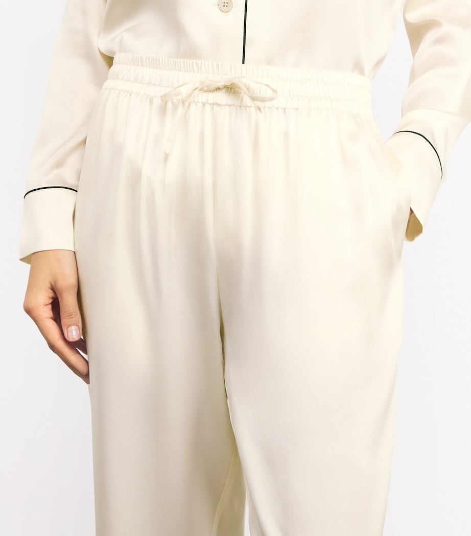 Ivory Silk Satin Pyjama Set