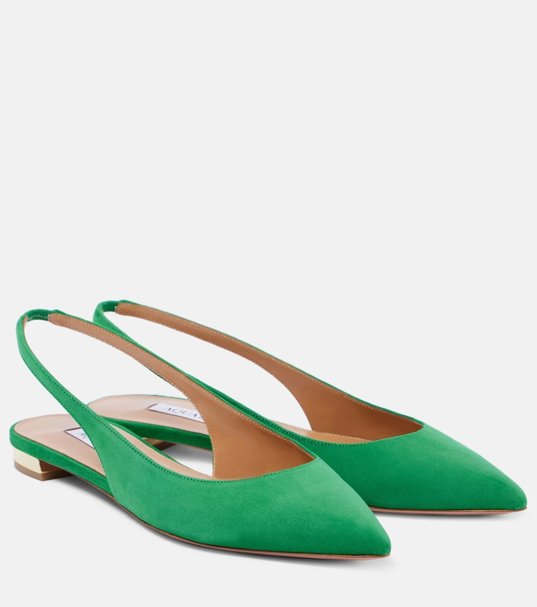 Aquazzura - Purist suede slingback flats